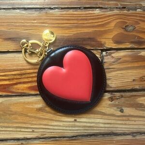 Moschino Couture Big Heart Calfskin Keychain
